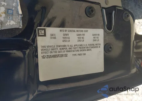 2005 Chevrolet Malibu Lt from USA, damaged, VIN 1G1ZU54885F226132